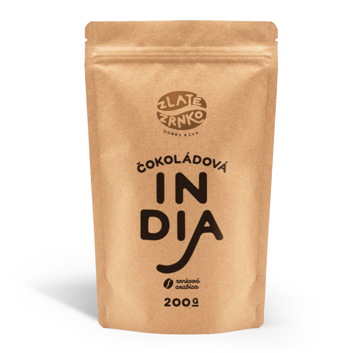 Káva Zlaté Zrnko - India - "ČOKOLÁDOVÁ" 200g