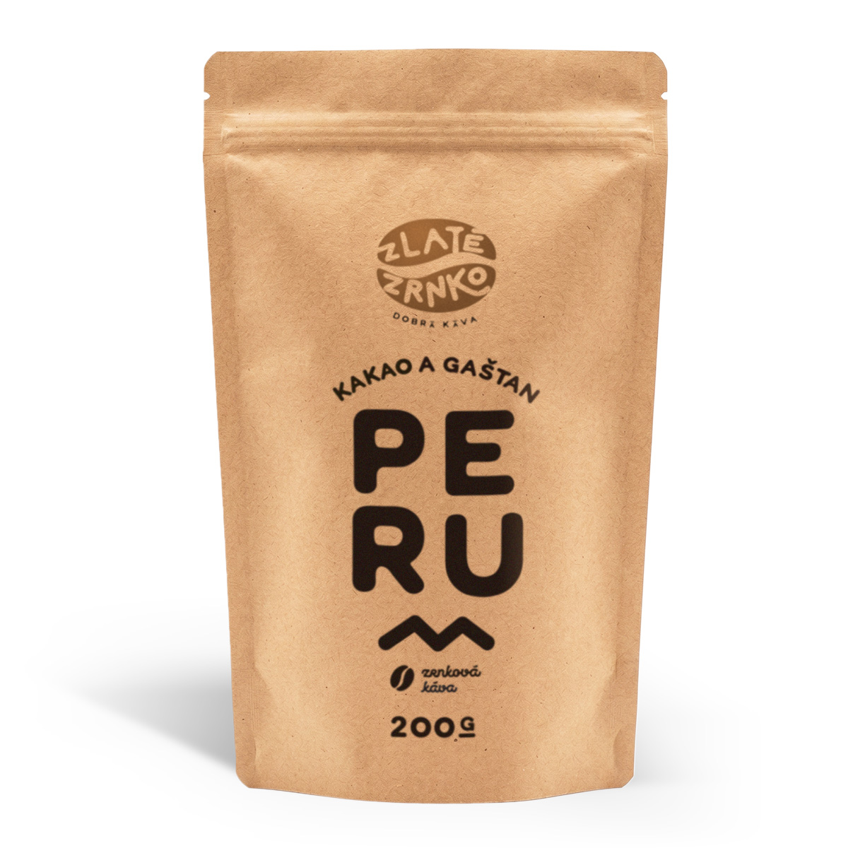 Káva Zlaté Zrnko - Peru - "Kakao a gaštan" 200g