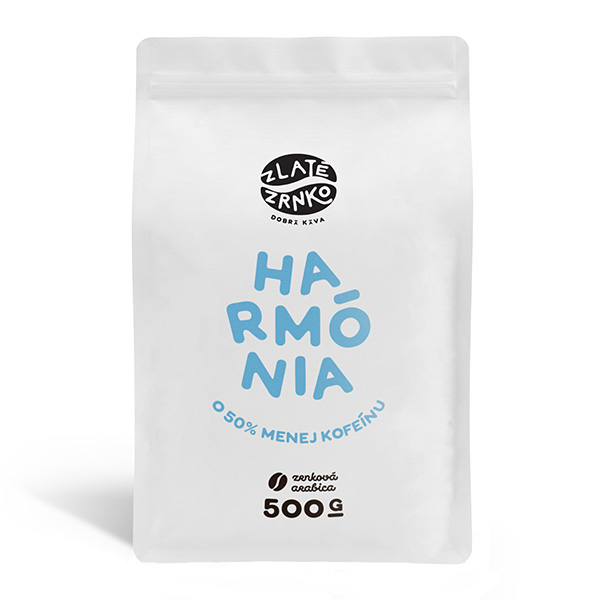Káva Zlaté Zrnko - Harmónia (o 50% menej kofeínu) 500g