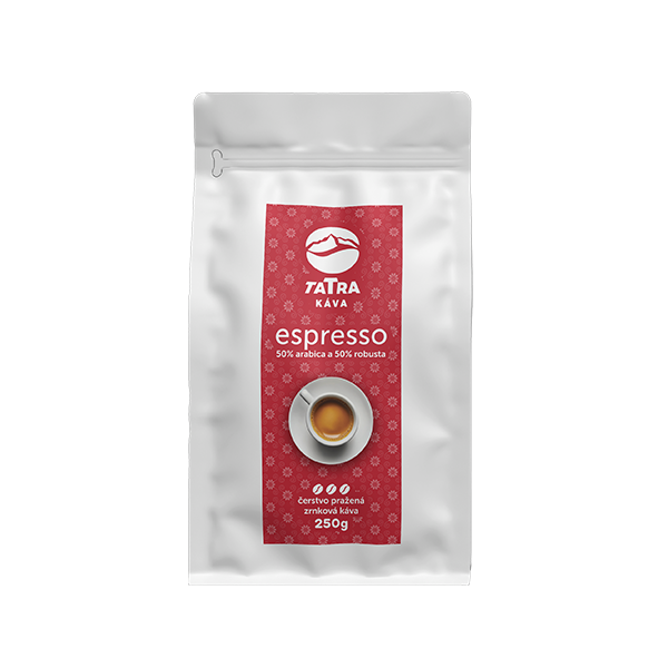TATRAkáva Červená 50% Arabika 50% Robusta 250g